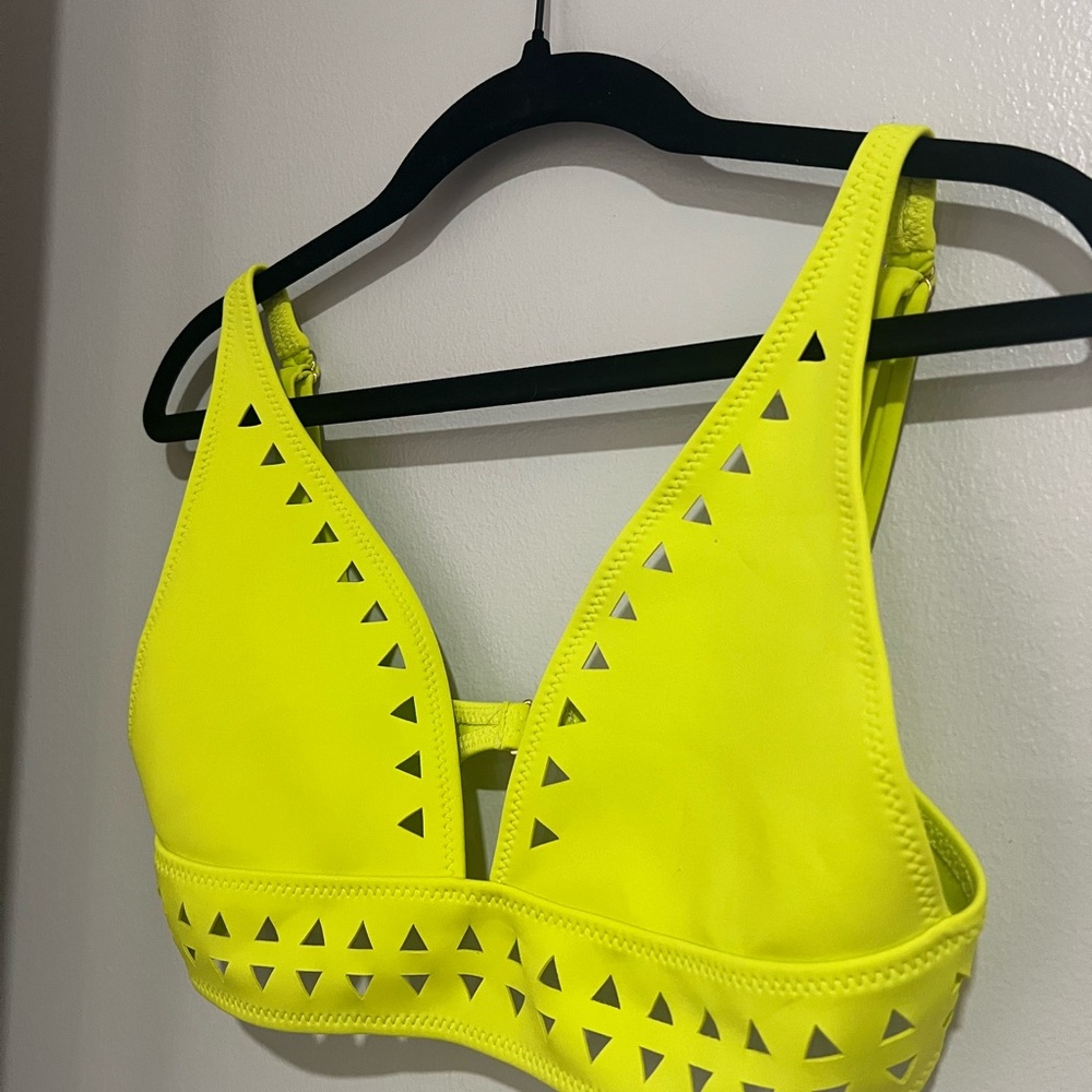 Neon Yellow Cutout Triangle Bikini Set - Picture 7 of 14